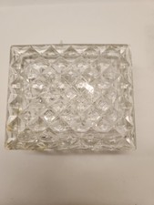 Vintage Trinket Box Cut Glass With Lid Jewelry Vanity