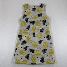 Alice Olivia Pineapple Print Sleeveless Mini Dress Women's Size 0 Yellow Black