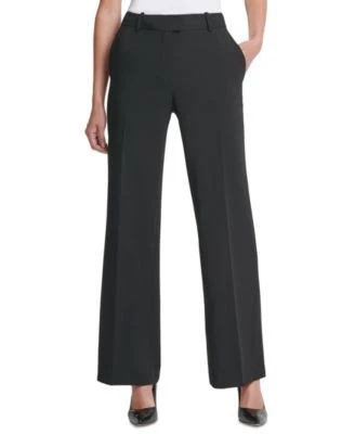 DKNY Womens Solid High-Rise Wide-L Blkblack 14 802892122637 14 RT $89.0