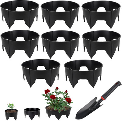 24PCS Planting Grow Rings with Shovel, Diameter Range 8.3-15.7In Adjustable roun