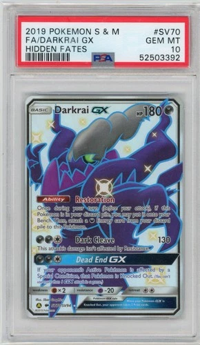 Pokemon TCG Hidden Fates - Darkrai GX SV70/SV94 Gem Mint PSA 10