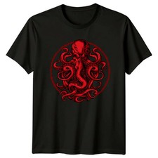 T-Shirt roter Oktopus Krake Seeungeheuer Meereslebewesen Maritim Geburtstag Geschenk