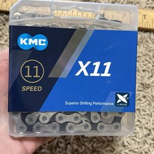 KMC X11 11 Speed Bicycle Chain 118 Links Silver Black - Brand New Sealed