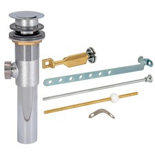 Pop-Up Lavatory Sink Drain Assembly Heavy Pattern with Lift Rod and Overflow,...
