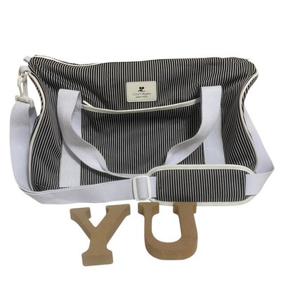 Courreges Sport Futur Boston Duffle Bag Navy White Stripe 2way Japan