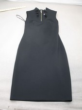 Calvin Klein Size 6 Womens Black Sleeveless Zip Beauty Elegant Bodycon Dress 019