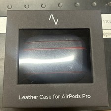Real Leather AirPods Pro Case Navy With Red Trim