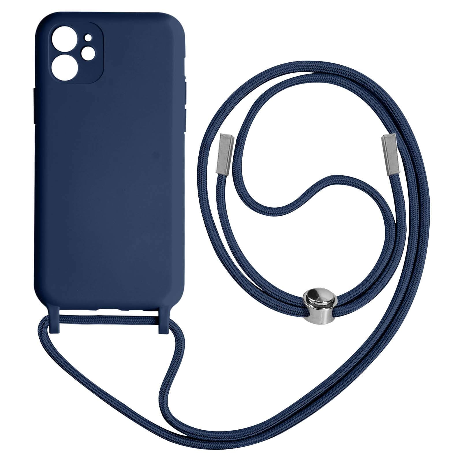 Coque iPhone 11 cordon bleu foncé pour sorties et voyages