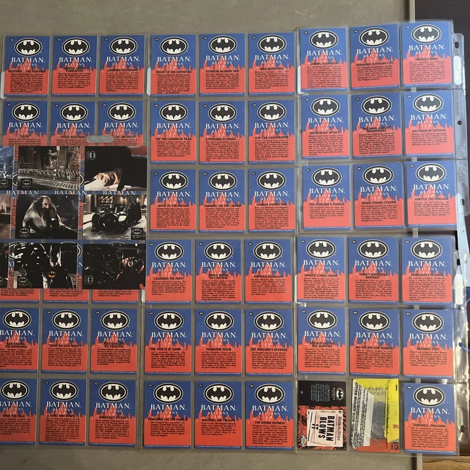 CONJUNTO DE FILMES BATMAN RETURNS 0F 88 + 9 CARTÕES STADIUM CLUB - em mangas Ultra Pro  - Imagem 2 de 4