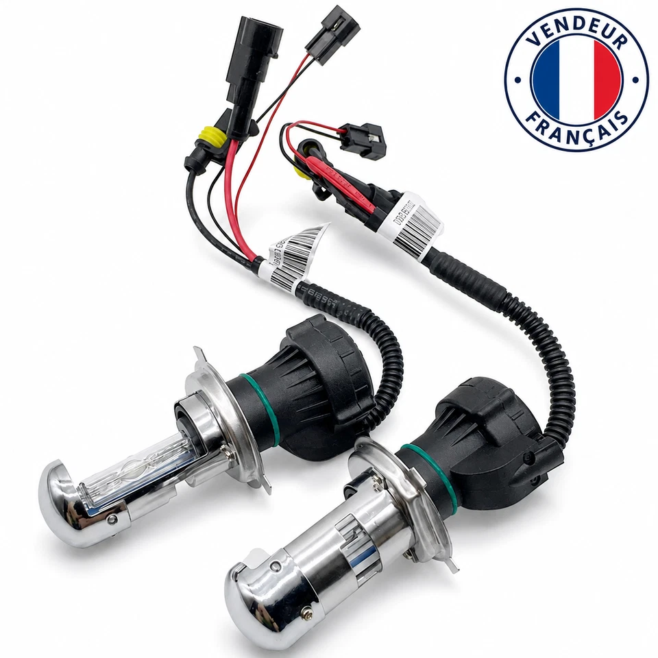 2x Ampoules xenon h4 bi-xenon 35W 12000K sans relais Auto moto 12V - Photo 1/2