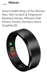 Milavan Smart Health Ring 2.0 for Women Men Slim Scratch & Fingerprint Resistant