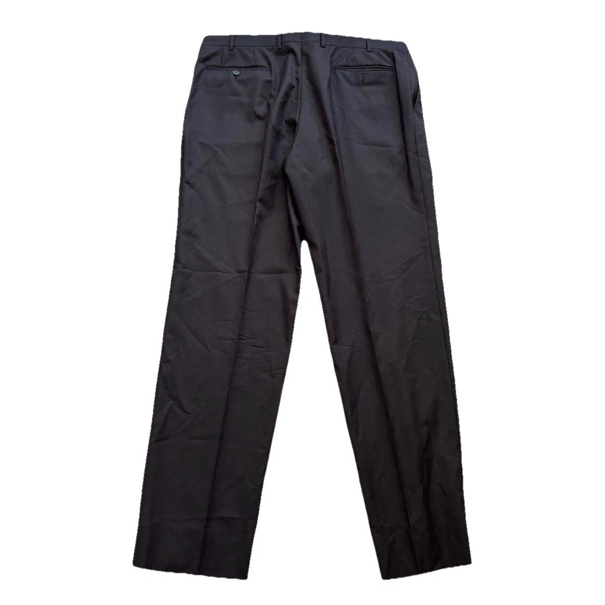 Canali 100% Wool Dress Pants Men 38x32 Dark Gray Straight Leg Made in Italy