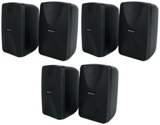 6 Rockville WET-40B 4" 70V Commercial Indoor/Outdoor Wall Speakers Black Swivel