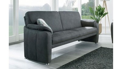 Sofa 3-Sitzer Polstersofa Couch Hampton in Stoff anthrazit mit Federkern 190 cm