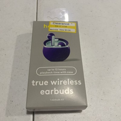Heyday True Wireless Earbuds W/Rechargeable Case Micro USB Charging Cable-Purple
