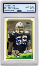 Pat Swilling Signed Saints 1988 Topps Rookie Football Card #66 - (PSA/DNA)
