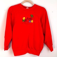 Vintage 80 s 90 s hand painted balloon Katie crewneck sweatshirt sz M