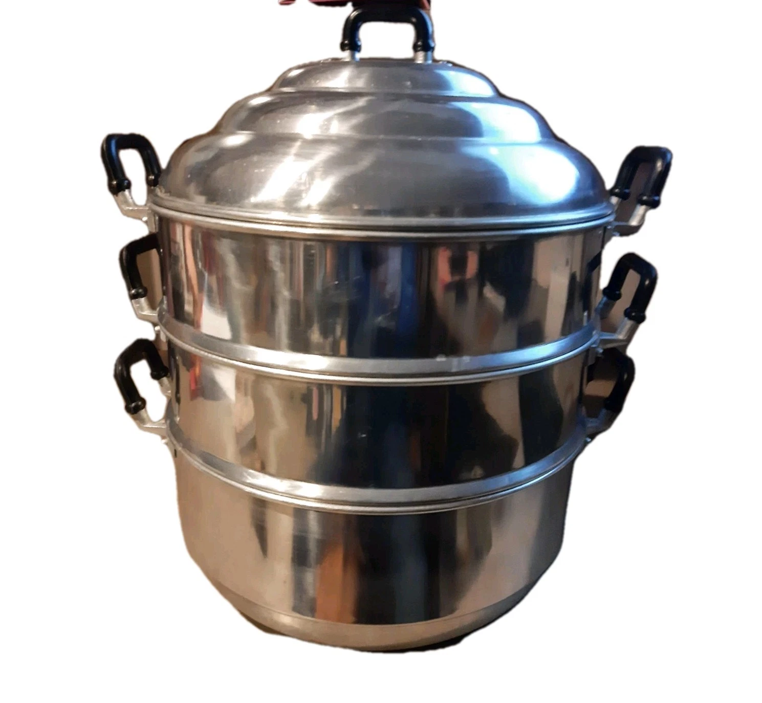 Seng Thai Factory Three Tier Steamer #30 Lightweight Aluminum Cooker Rice-Desert