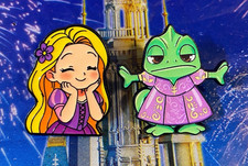   Rapunzel and Pascal FANTASY Pins - Cute Tan...