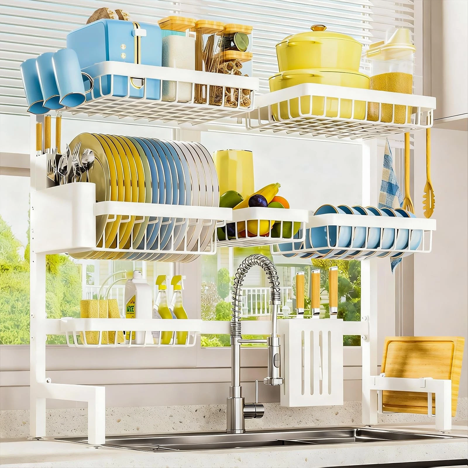 Sakugi Over Sink Dish Drying Rack Adjustable 31-39"Stainless Steel Drainer White
Opens in a new wind