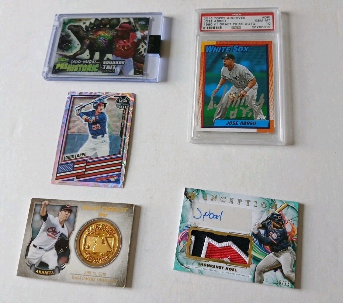 MLB Baseball Mystery Lot of 5 Cards Slab Numbered/Auto/Patch Cards Platinum Tier