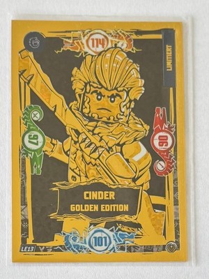 LEGO Ninjago Serie 9 NEXT LEVEL LE13 - Cinder Limitierte Karte - Golden Edition