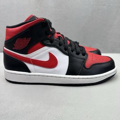 Nike Air Jordan 1 Mid \'Bred Toe\' Mens Size 8 Shoes Black Red Chicago 2022 Jordan 1 Mid Black Red for Sale | Authenticity Guaranteed | eBay main image 3