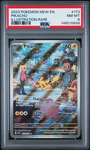 2023 POKEMON MEW EN-151 ILLUSTRATION RARE #173 PIKACHU PSA 8
