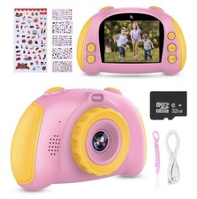 Digital Video Cameras for Toddler, Portable Toy W/32GB SD Card-pink