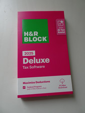 H R Block Tax Software Deluxe 2025 PC/Mac NO STATE Key Card Inside