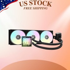 NEW 360mm AIO CPU Liquid Cooler 4500RPM Pump 3x120mm ARGB PWM Fans Black