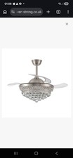 42" Crystal LED Chandelier Ceiling Fan with 3 Colour Lights Remote Control