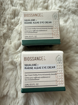 Brand New Biossance Squalane + Marine Algae Eye Cream .5 oz/15mL Lot of 2