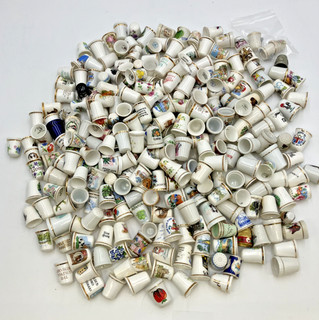 Large Collection Of 278 Thimbles Various Designs Bone China Hand Painted Job Lot