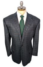 CORNELIANI Sport Coat Silk Wool Check Dual Vent Sz 58R IT 48R US Made in Italy