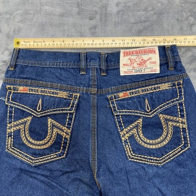 True Religion Joey Super T Mens Denim Shorts Size 33 Dark Wash
