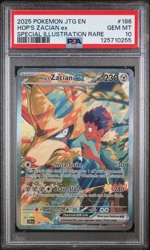 2025 Pokemon S&V Journey Together Hop's Zacian Ex SIR 186/159 - PSA 10