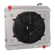 ALLOYWORKS 3 Row All Aluminum Radiator Shroud Fan Kit Realay for 1963 196...