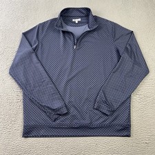 Peter Millar Perth 1/4 Zip Mens Large Blue Skull Print Crown Sport Golf