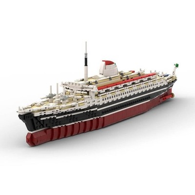 Modubrix Mocs Bricks Sets Italian Ocean Liner 1:400 Scale 1910 Pieces Toys Kits