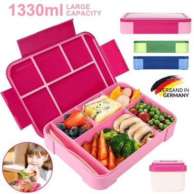 Kinder Brotdose mit Klick-Verschluss u. 6 Fächern Snackbox Lunchbox Vesperdose