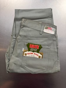 Vintage Deadstock Levi's 817L Big E Slim Fits Trousers Sage 33x29 Made in USA