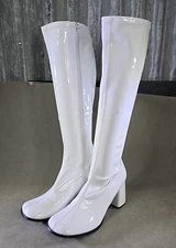 Pleaser Funtasma Stretch Knee High Full Zipper Gogo Boots Women White Size 9W