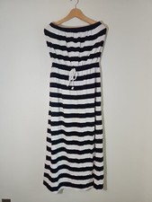 Gap Navy & White Striped Strapless Maxi Dress Size Medium