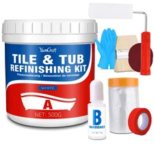 Tub and Tile Refinishing Kit, 17oz/500g Tile Paint with Tools and Hardener - ...