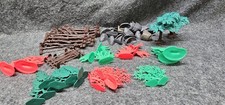 Vintage Marx playset accessories Trees Rocks Fence Plastic Landscape Pieces