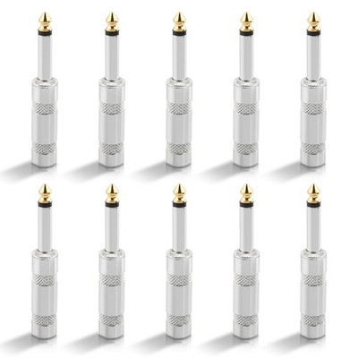 10pcs 1/4 MONO TS Male Audio Speaker Guitar Cable Connector Plug JACK
