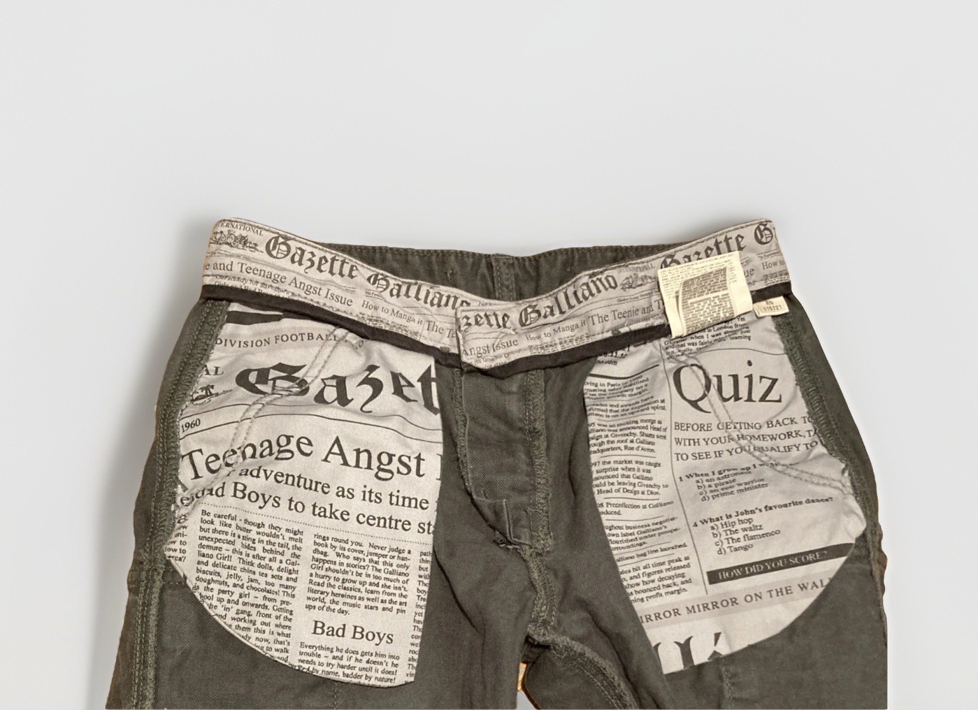 A John Galliano Kids Cargo Jorts Boys, Paris Size 12 US Charcoal image 3