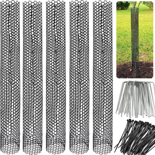 Mesh Tree Trunk Protectors, 6 Pack 40 Inches Tree Bark Protector Guard with Zip - Foto 8 di 12