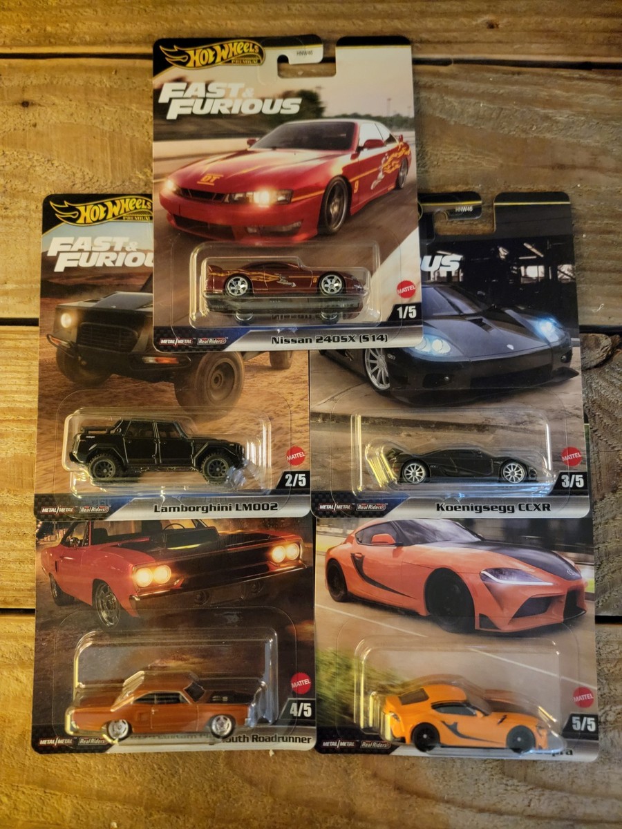 Hot Wheels Premium 2025 Fast & Furious L Case, Set of 5 Cars, 1:64